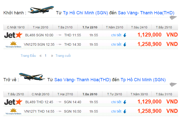 Vé máy bay giá rẻ đi Thanh Hóa trong tháng 10
