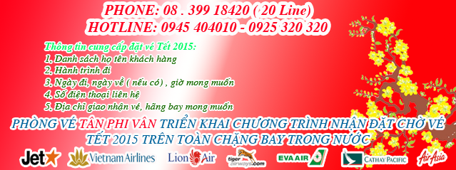 vé máy bay tết 2015 Vietnam Airlines