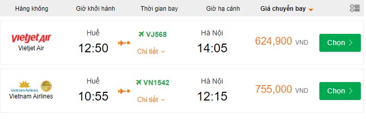 vé máy bay từ Huế đi Hà Nội